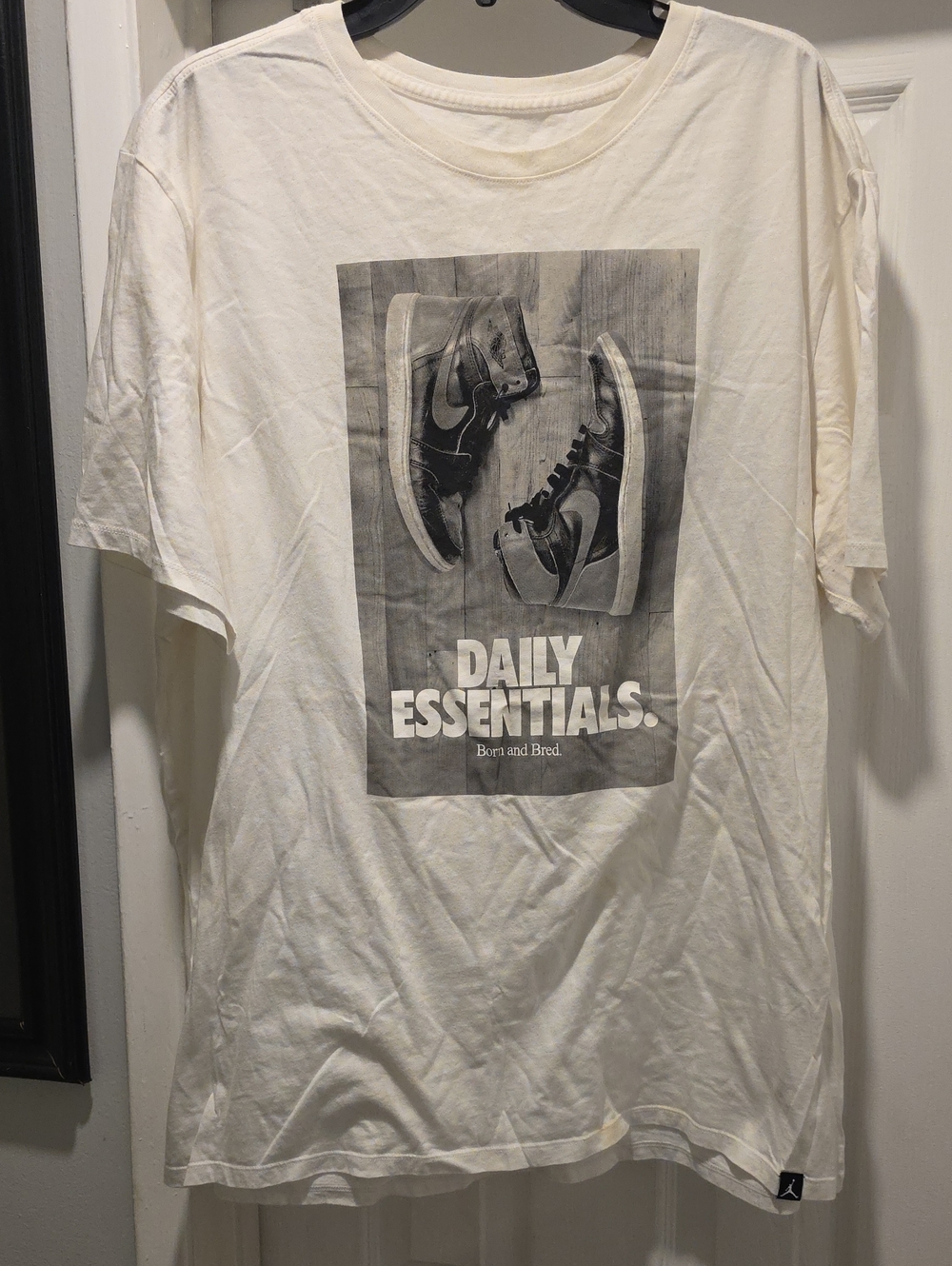 Jordan Men’s White Graphic Tee with Black Print